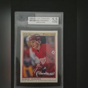 1990-91 O-PEE-CHEE OPC PREMIER #30 SERGEI FEDOROV ROOKIE KSA 9.5 N GEM MINT RC